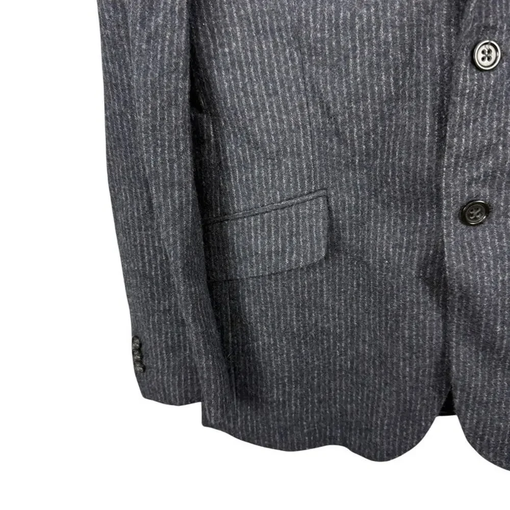Banana Republic 100% Wool Striped Navy Suit Jacket Blazer Double Vent sz 40S